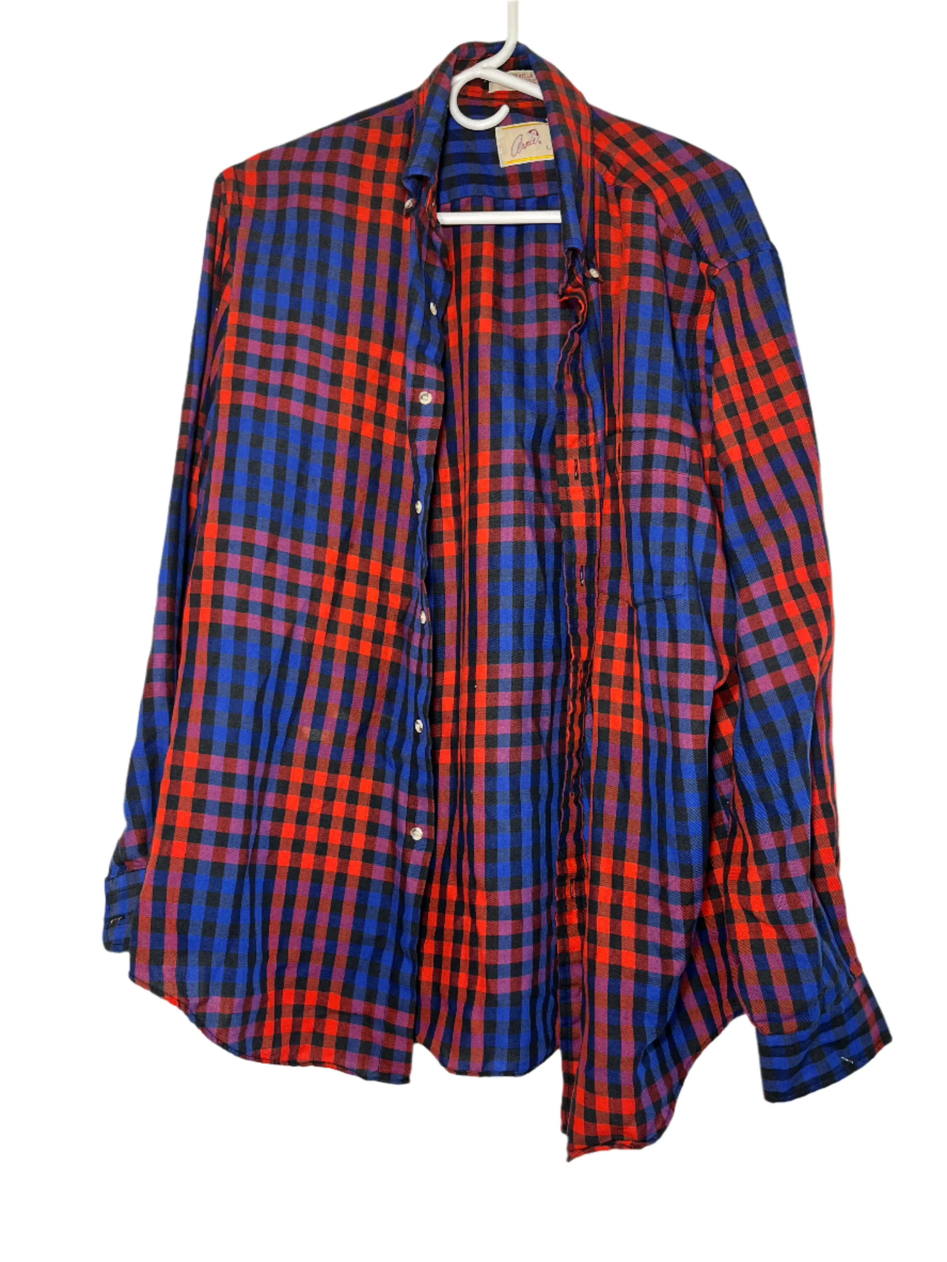 80's Sears Arnie Flannel Button Up Shirt - Large - 23” x 30.5”