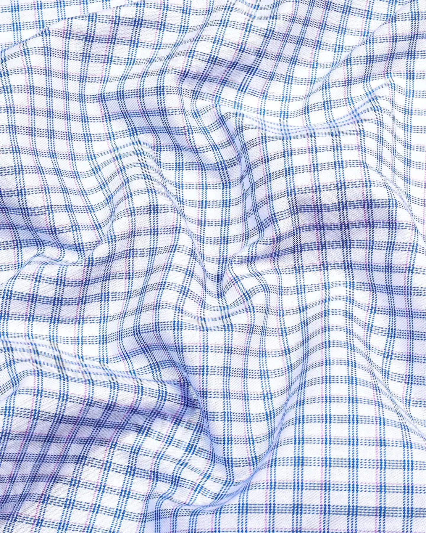 Acoma Blue Twill Check Premium Giza Cotton Shirt