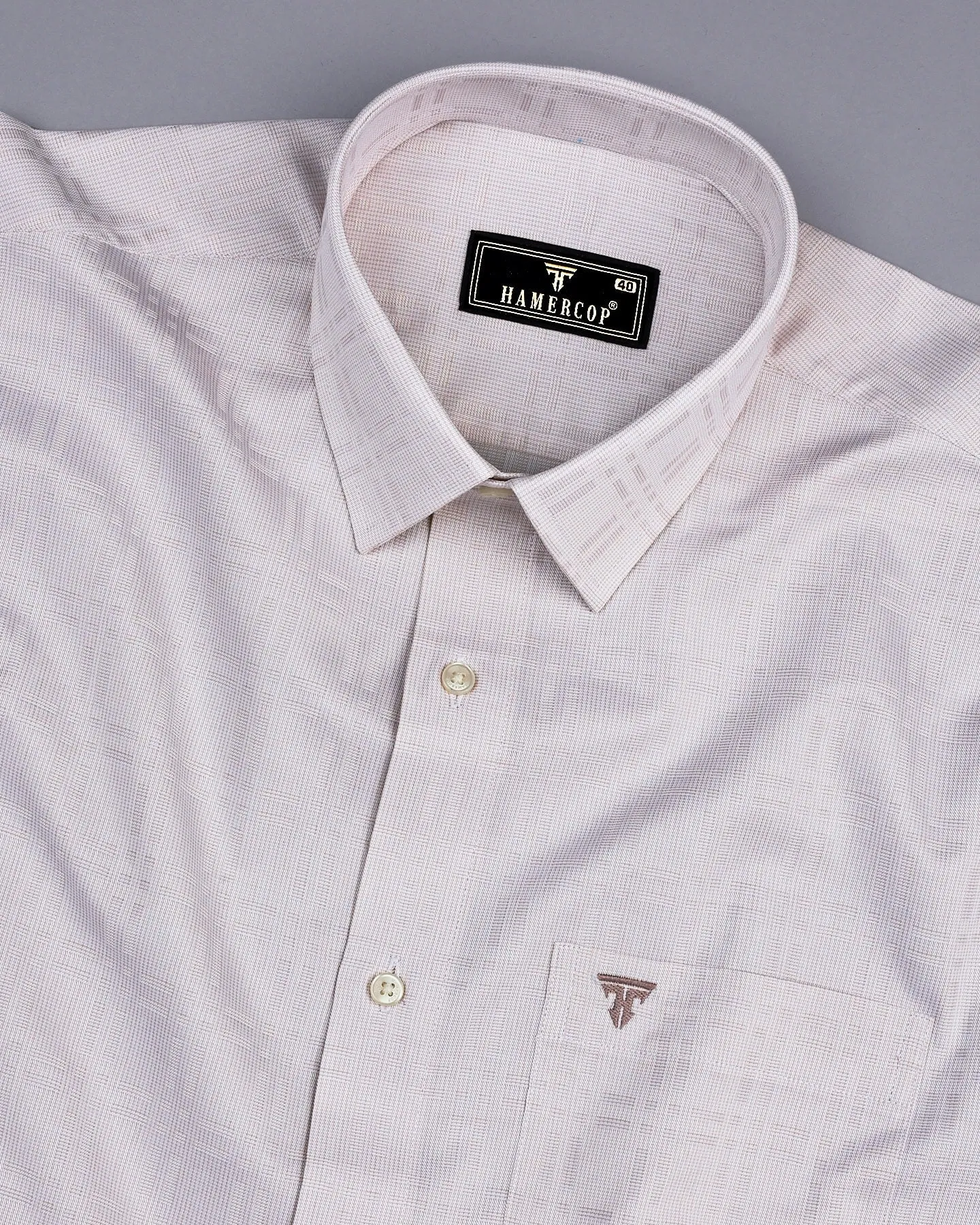 Amur Cream Dobby Check Premium Giza Cotton Shirt