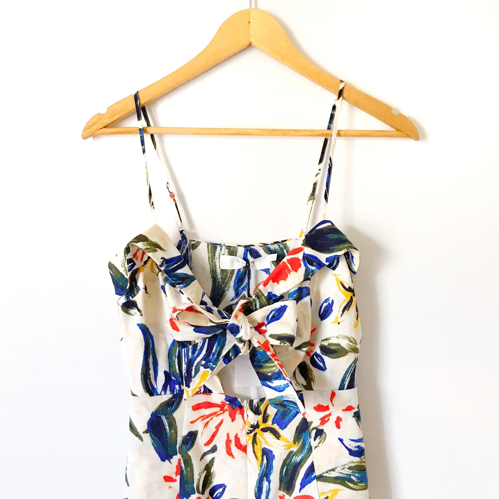 ASTR Painted Floral Front Tie Romper NWT- Size S