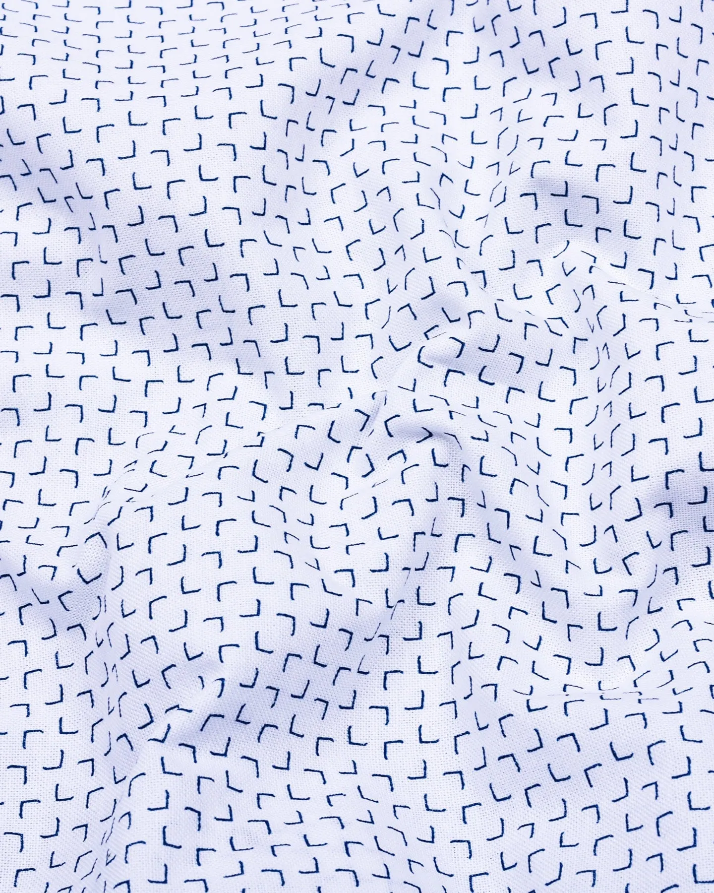 Belfort White With Blue Printed Oxford Cotton Formal Shirt