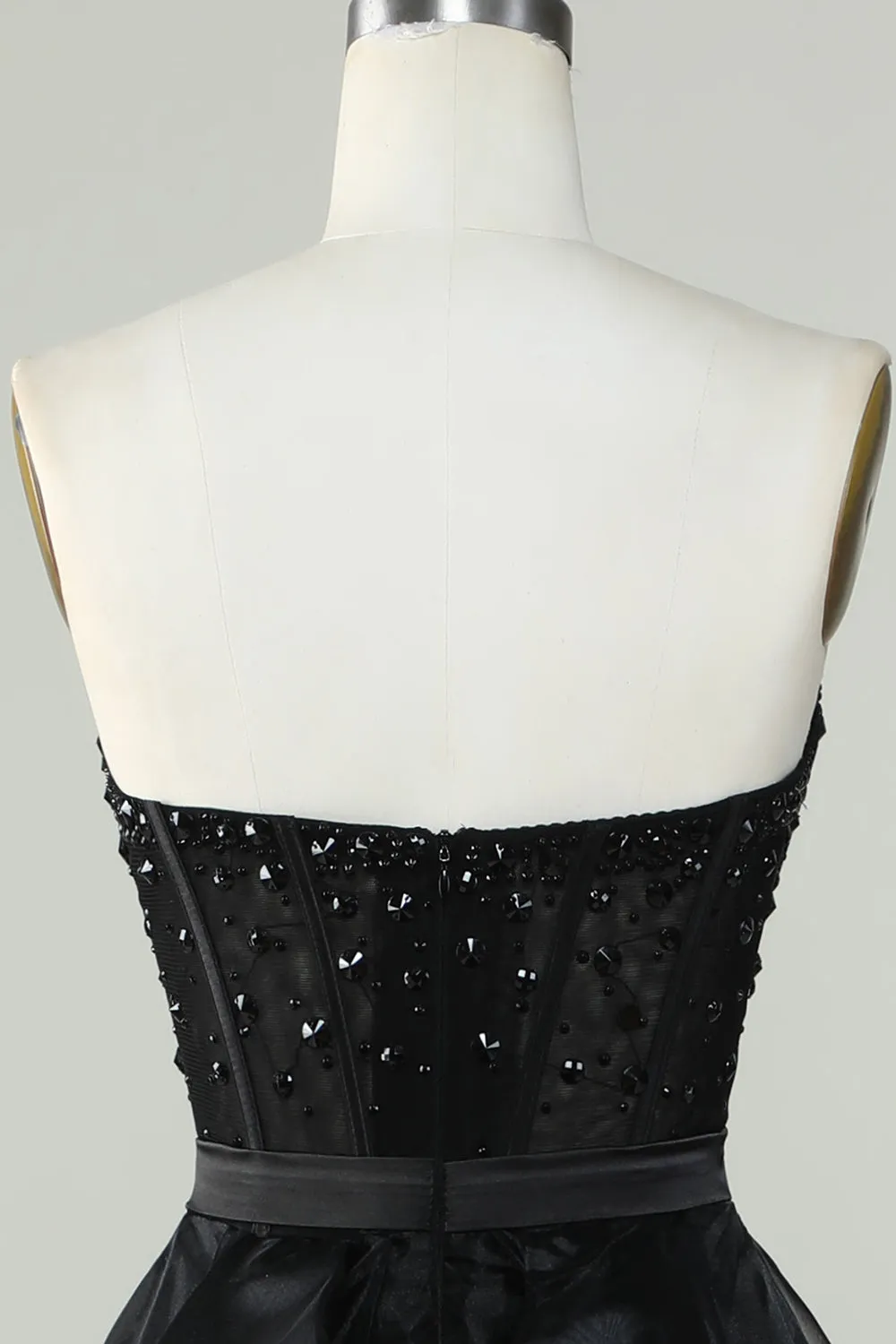 Black Princess A Line Sweetheart Strapless Formal Evening Dress Off Shoulder Sparkly