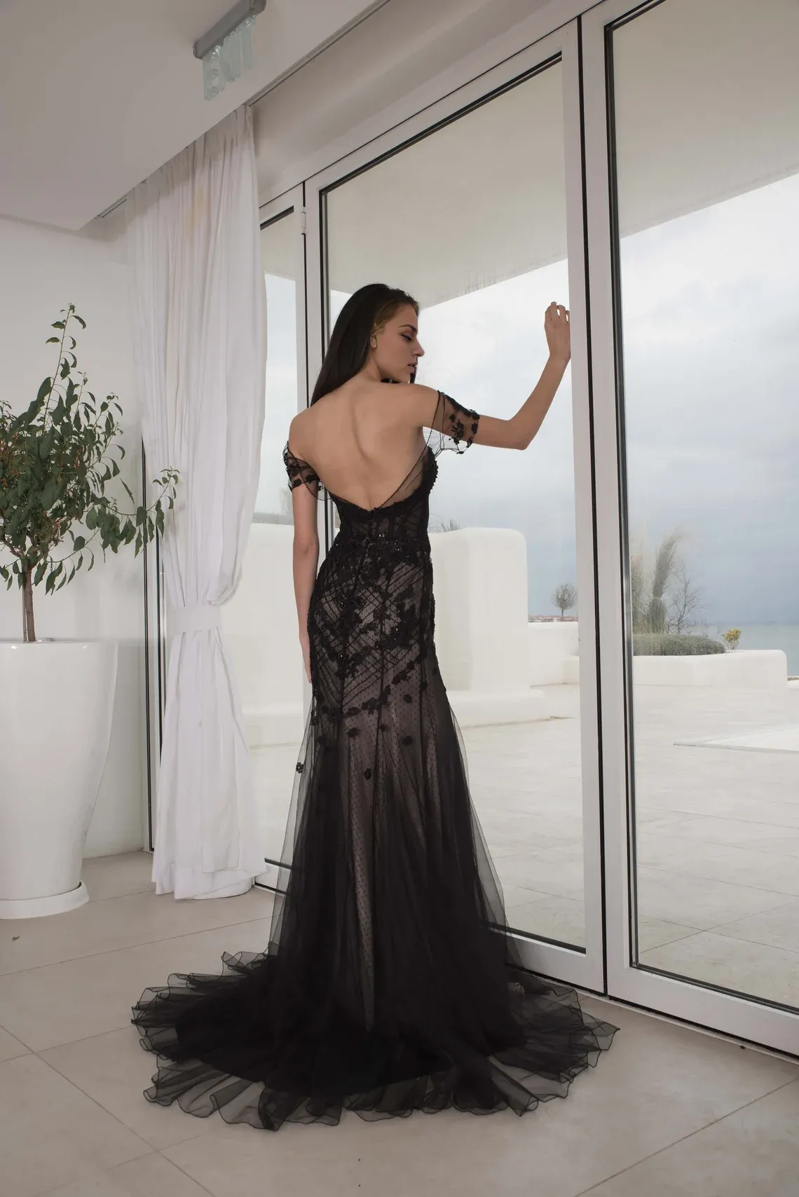 Black Romantic Wedding Dress With Low Back Womens Formal Evening Dresses Designer Elegant Princess Gown Long Black Formal Dress Prom Dress