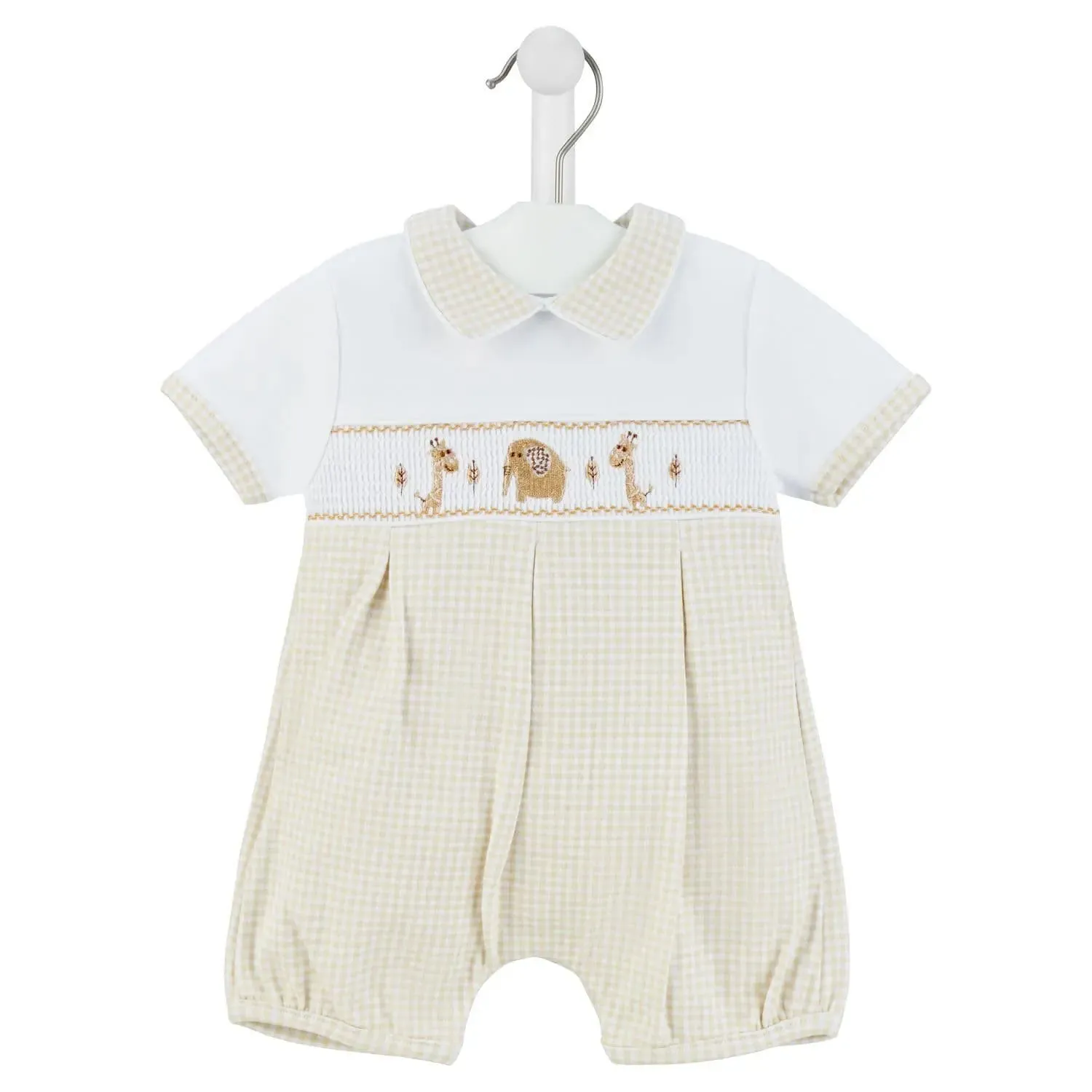 Dandelion Gingham Romper - Beige