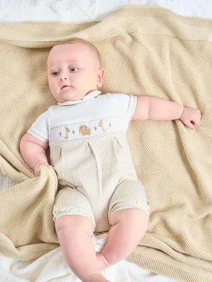 Dandelion Gingham Romper - Beige