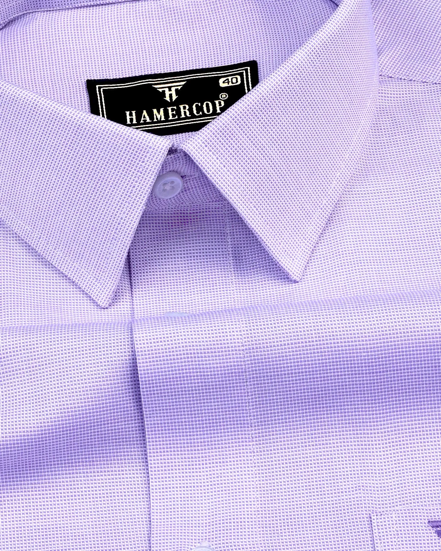 Divine Lavender Purple Dobby Texture Premium Giza Cotton Shirt