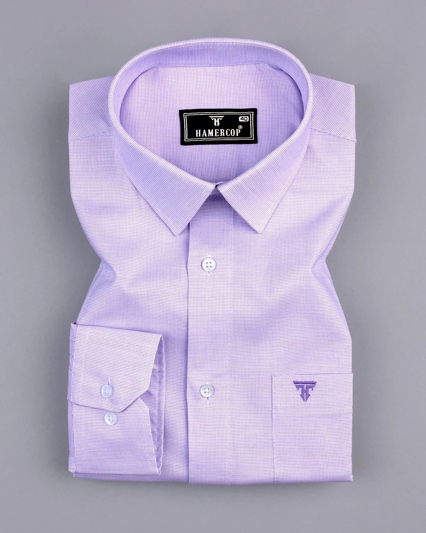 Divine Lavender Purple Dobby Texture Premium Giza Cotton Shirt
