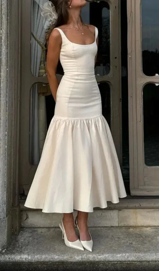 Dress Prom Dress Stores Elegant Ivory Strapas Sheath Formal Evening Party Dress Formal Dresses