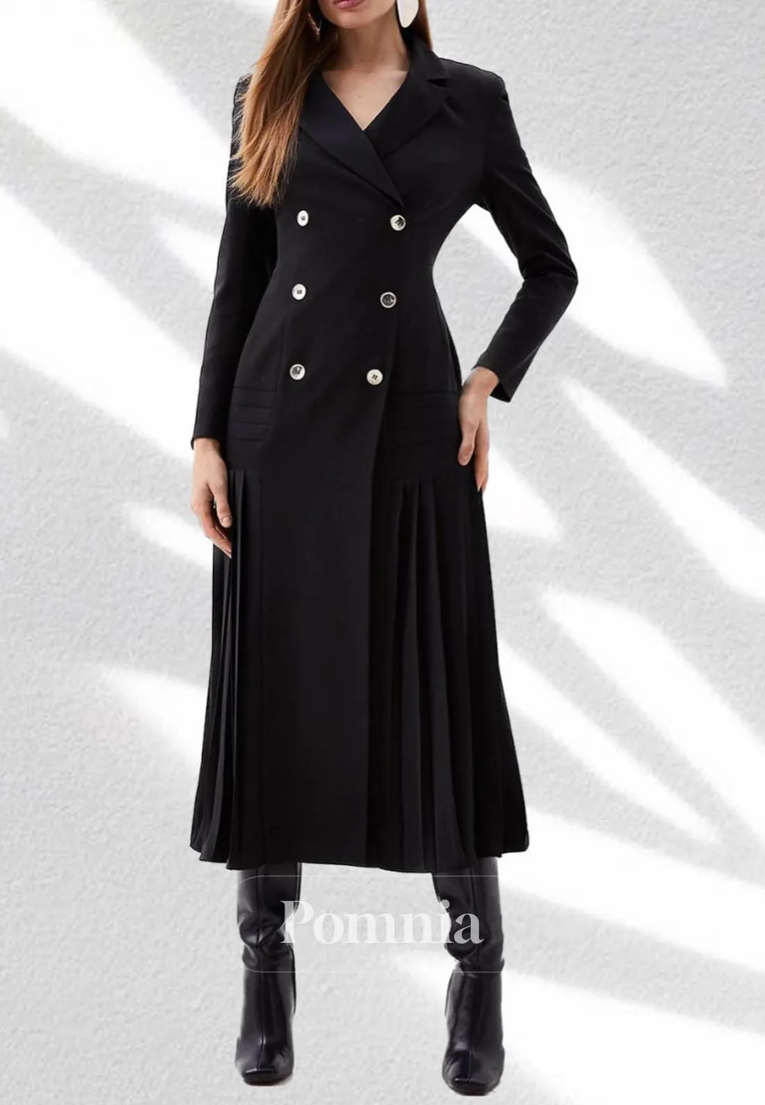 Elegant Long Sleeves V-Neck Foraml Work Dress