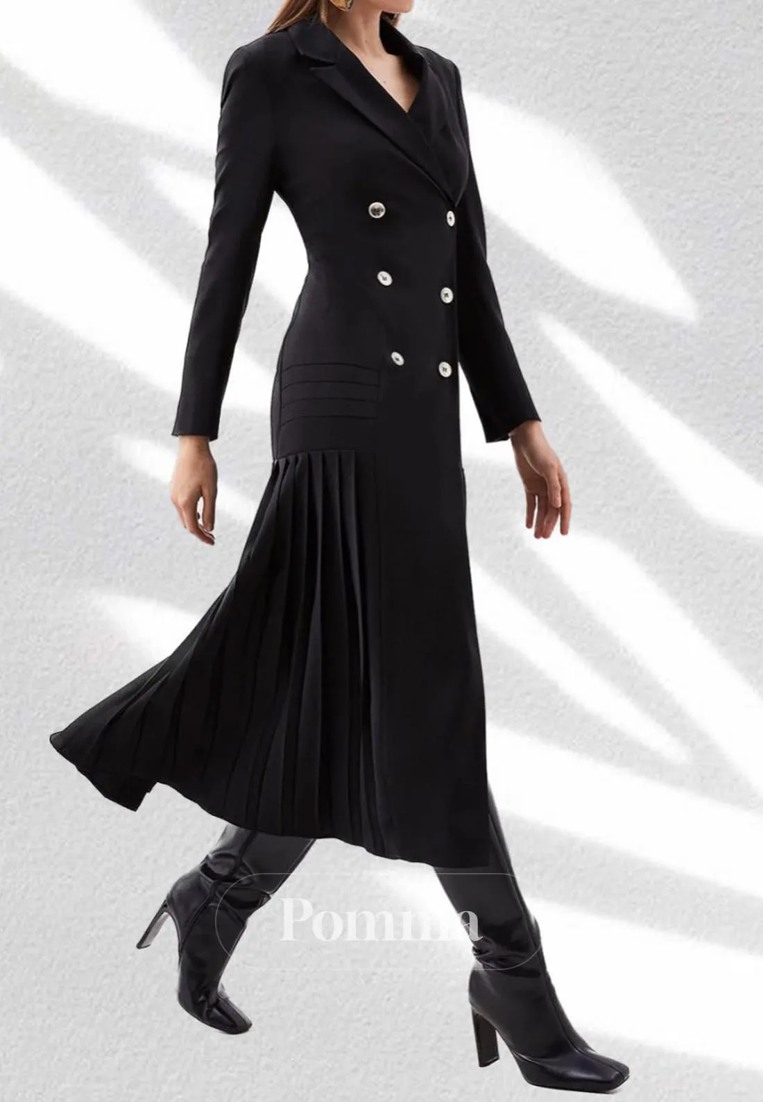Elegant Long Sleeves V-Neck Foraml Work Dress