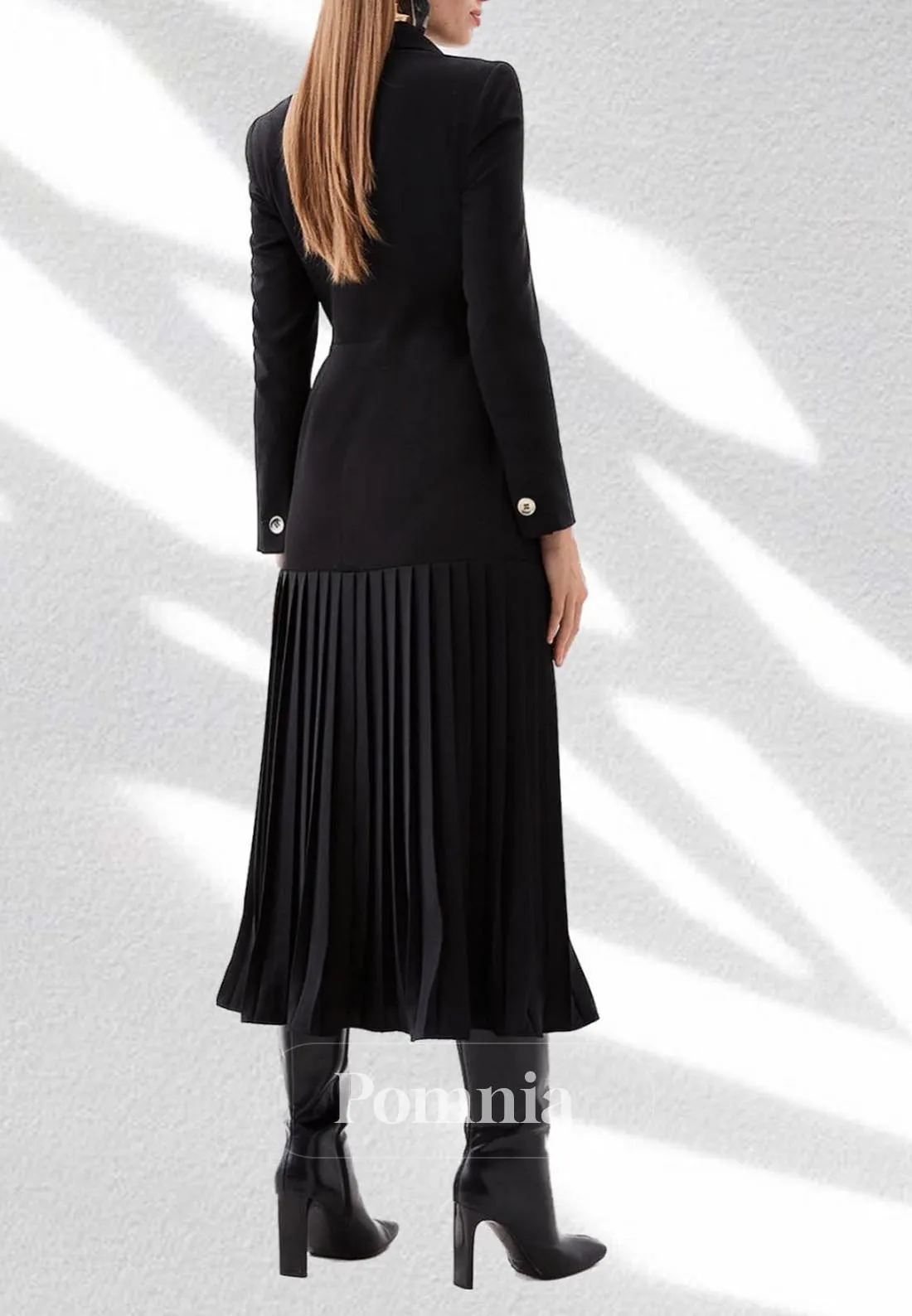 Elegant Long Sleeves V-Neck Foraml Work Dress