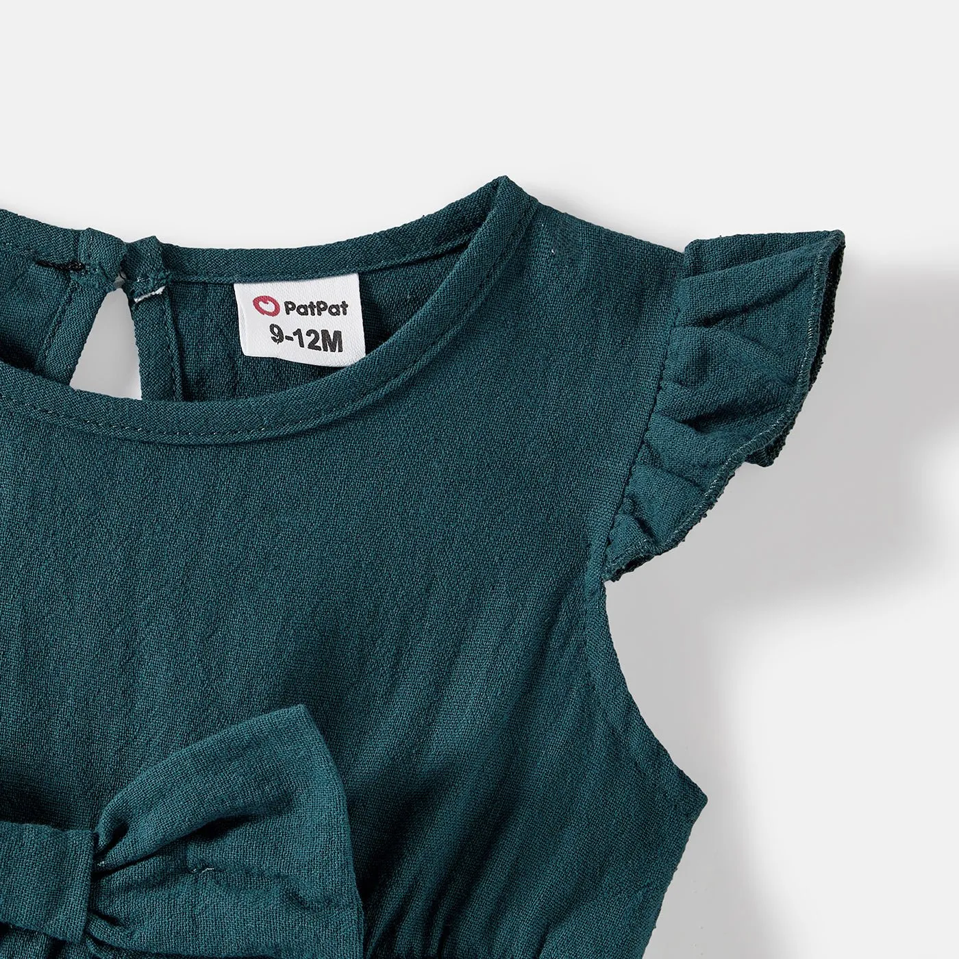 Family Matching Solid Knot Front Cami Dresses and Colorblock Short-sleeve Tee Sets