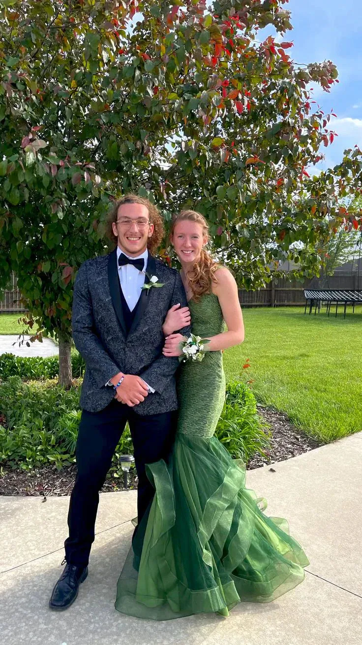 Formal Women's Dresses Green Mermaid Tulle Straps Backless Long Prom Formal Party Dress Prom Clothing