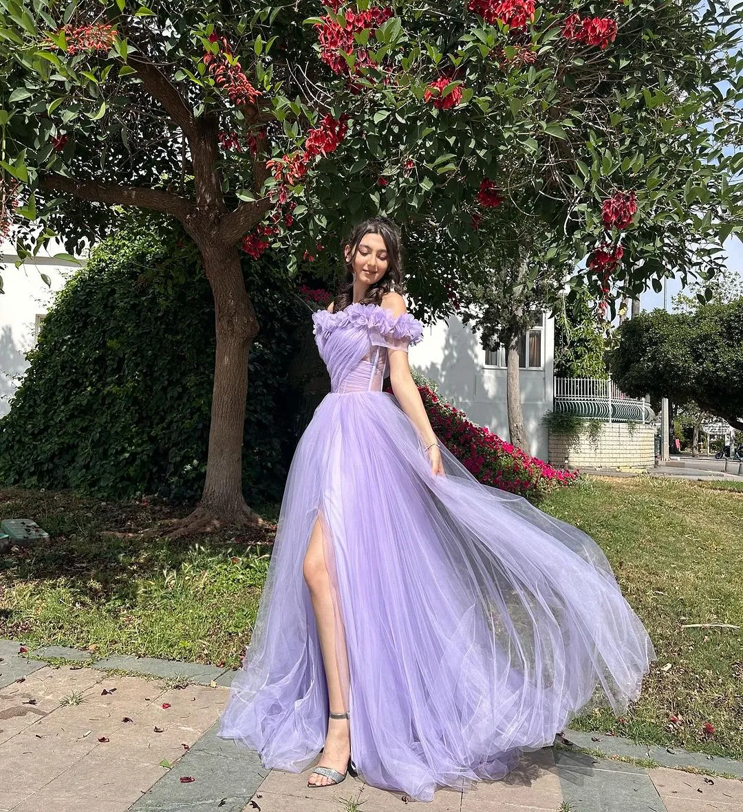 Formal Women's Dresses Off The Shoulder Lavender Long Prom Dress A Line Formal Party Dress Prom Dress Store