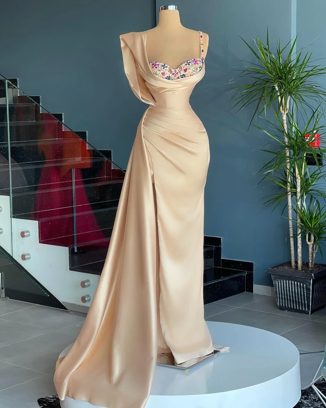 Haven Pleats Long Formal Party Evening Dress
