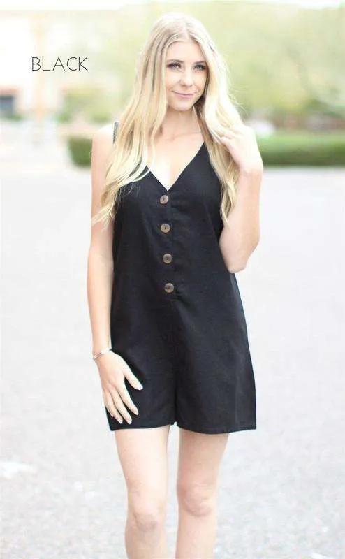 Linen Button Romper