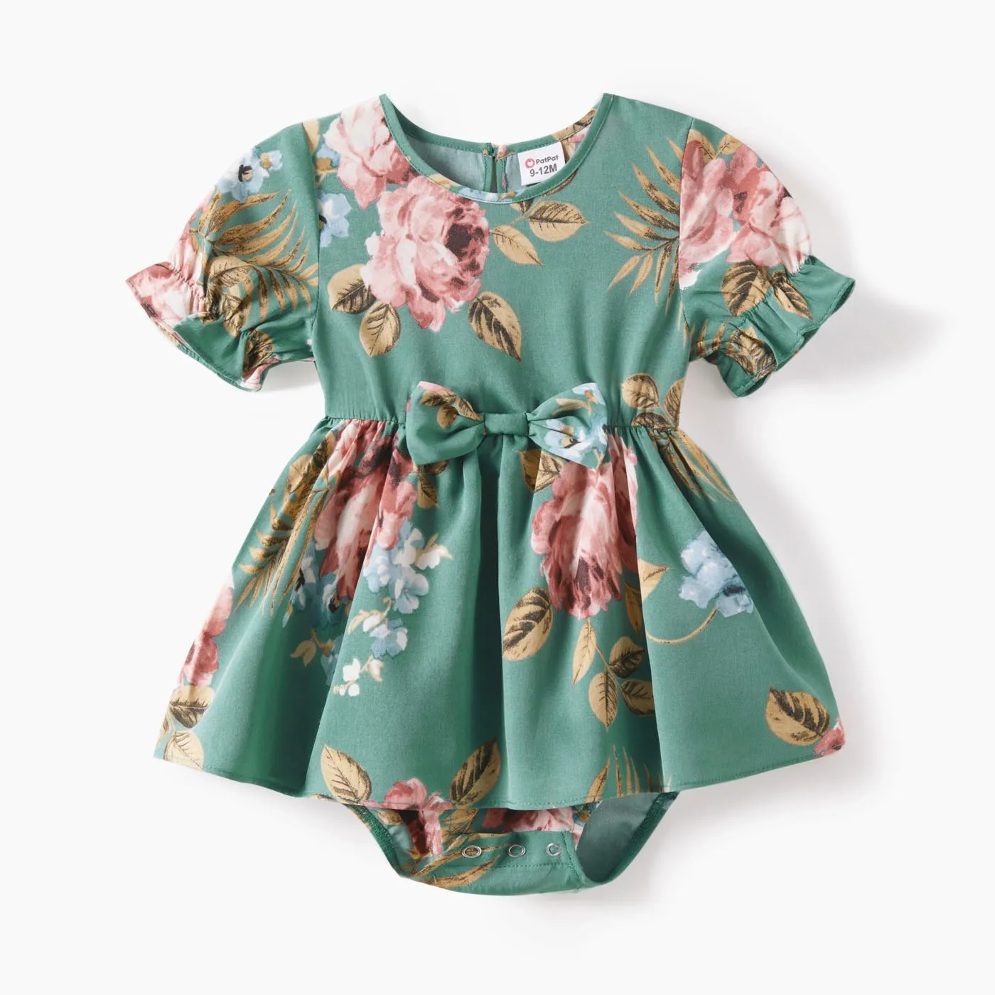Mommy and Me Allover Floral Print Ruffle Half-sleeve Dresses