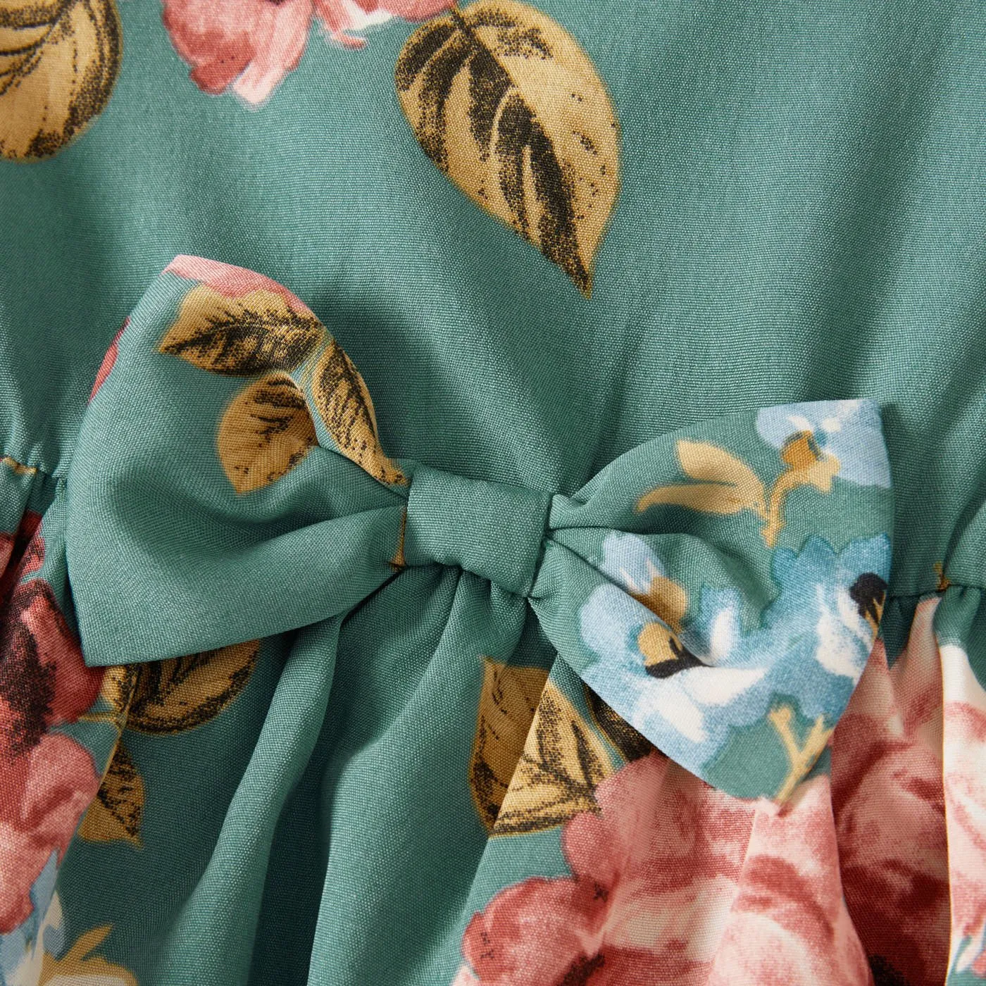 Mommy and Me Allover Floral Print Ruffle Half-sleeve Dresses