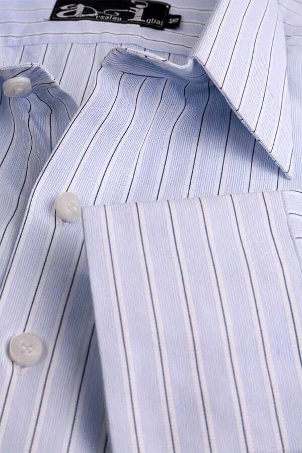 Sky Blue with Grey Pinstripes Formal Shirt