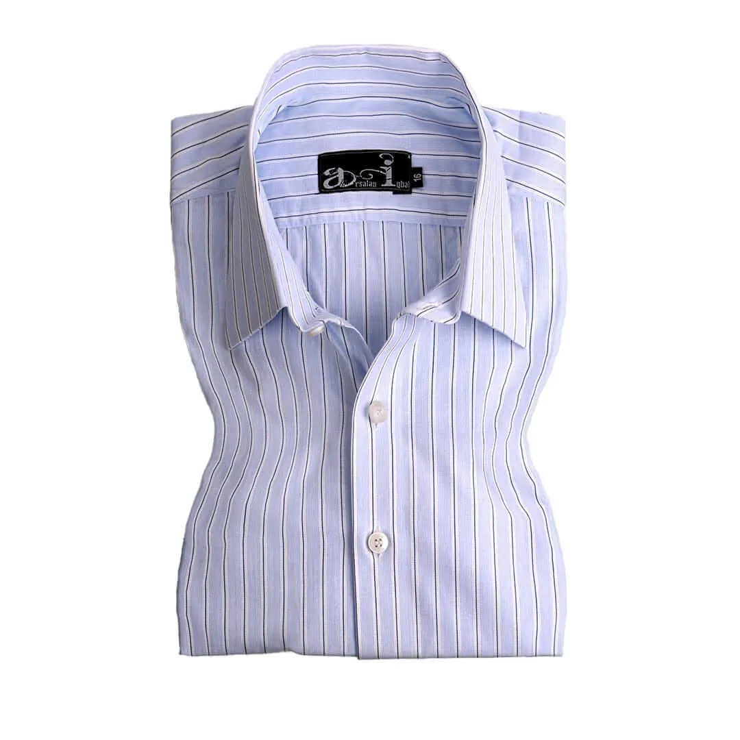 Sky Blue with Grey Pinstripes Formal Shirt