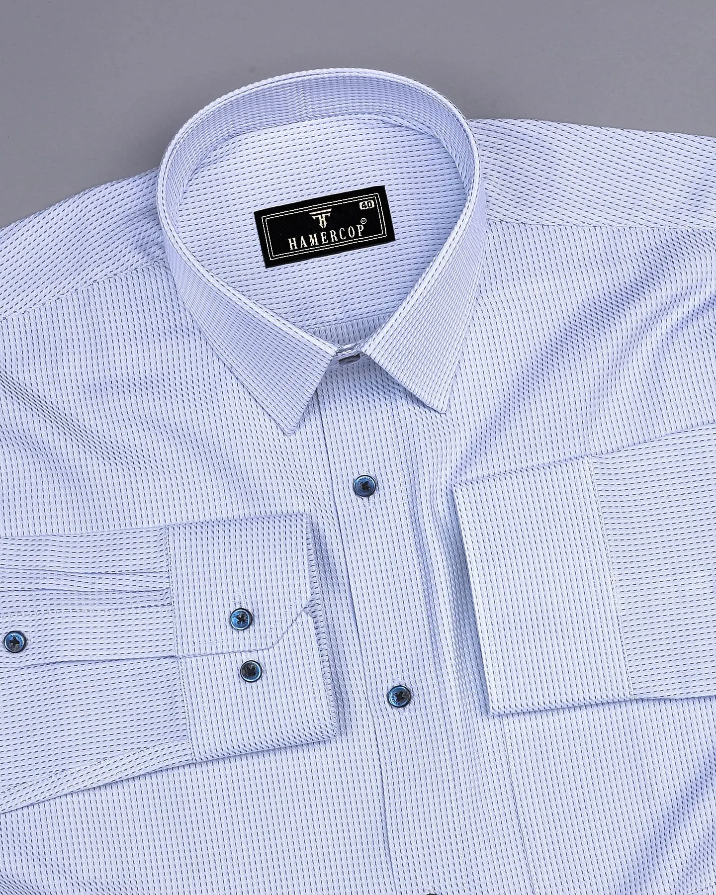 SkyBlue Pin Stripe With White Premium Giza Shirt