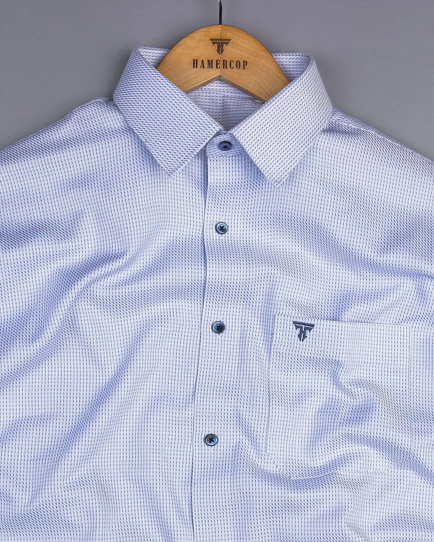 SkyBlue Pin Stripe With White Premium Giza Shirt
