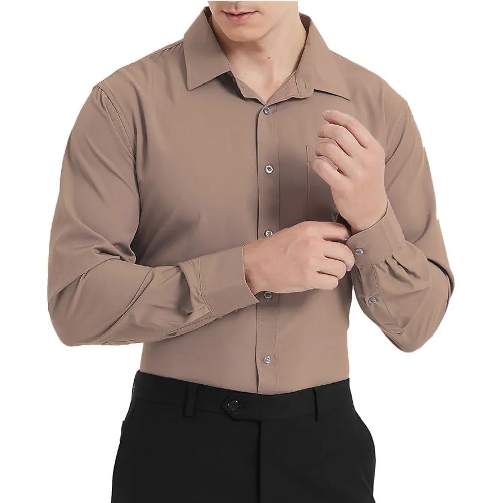 Uniform Unicorn Men's Formal Wood Lake Shirt - Slim Fit Long Sleeve with Pocket | Office Wear | Formal Wear | Daily Wear(Shirt_Wood Lake)