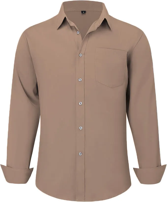 Uniform Unicorn Men's Formal Wood Lake Shirt - Slim Fit Long Sleeve with Pocket | Office Wear | Formal Wear | Daily Wear(Shirt_Wood Lake)